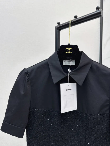 Refined Minimalist  Two-Tone Linen Top