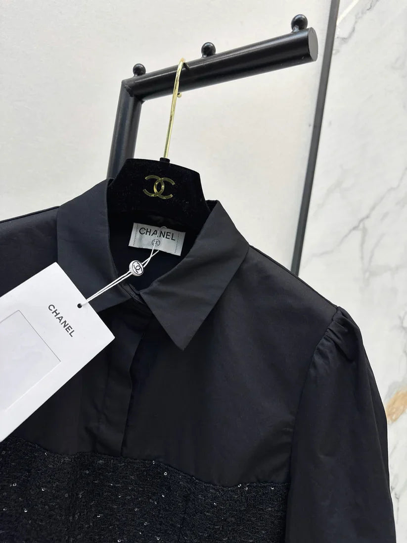 Refined Minimalist  Two-Tone Linen Top