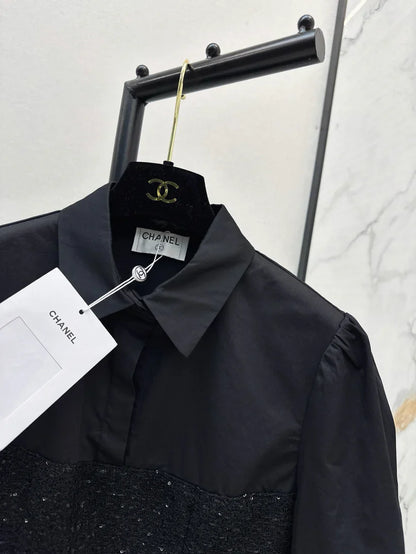 Refined Minimalist  Two-Tone Linen Top