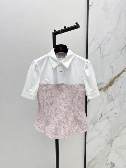 Refined Minimalist  Two-Tone Linen Top