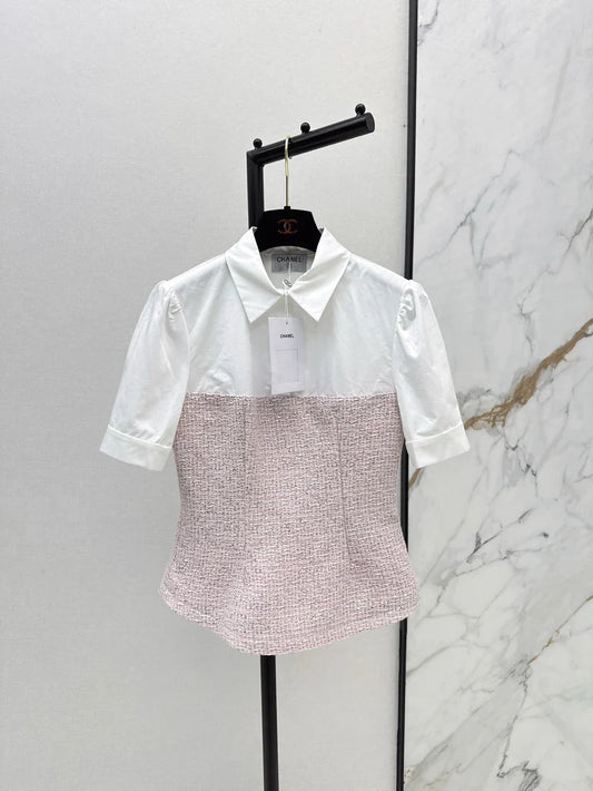 Refined Minimalist  Two-Tone Linen Top