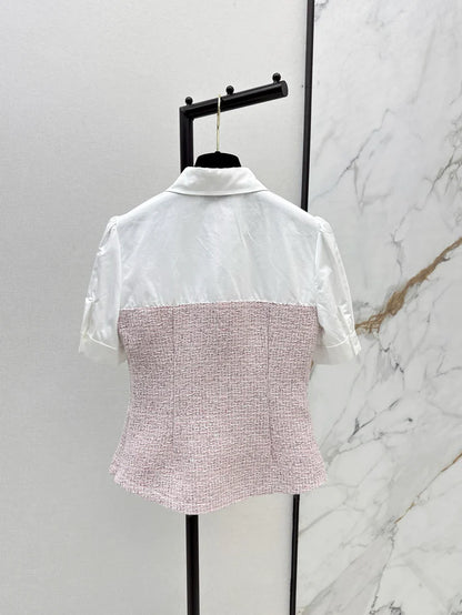 Refined Minimalist  Two-Tone Linen Top