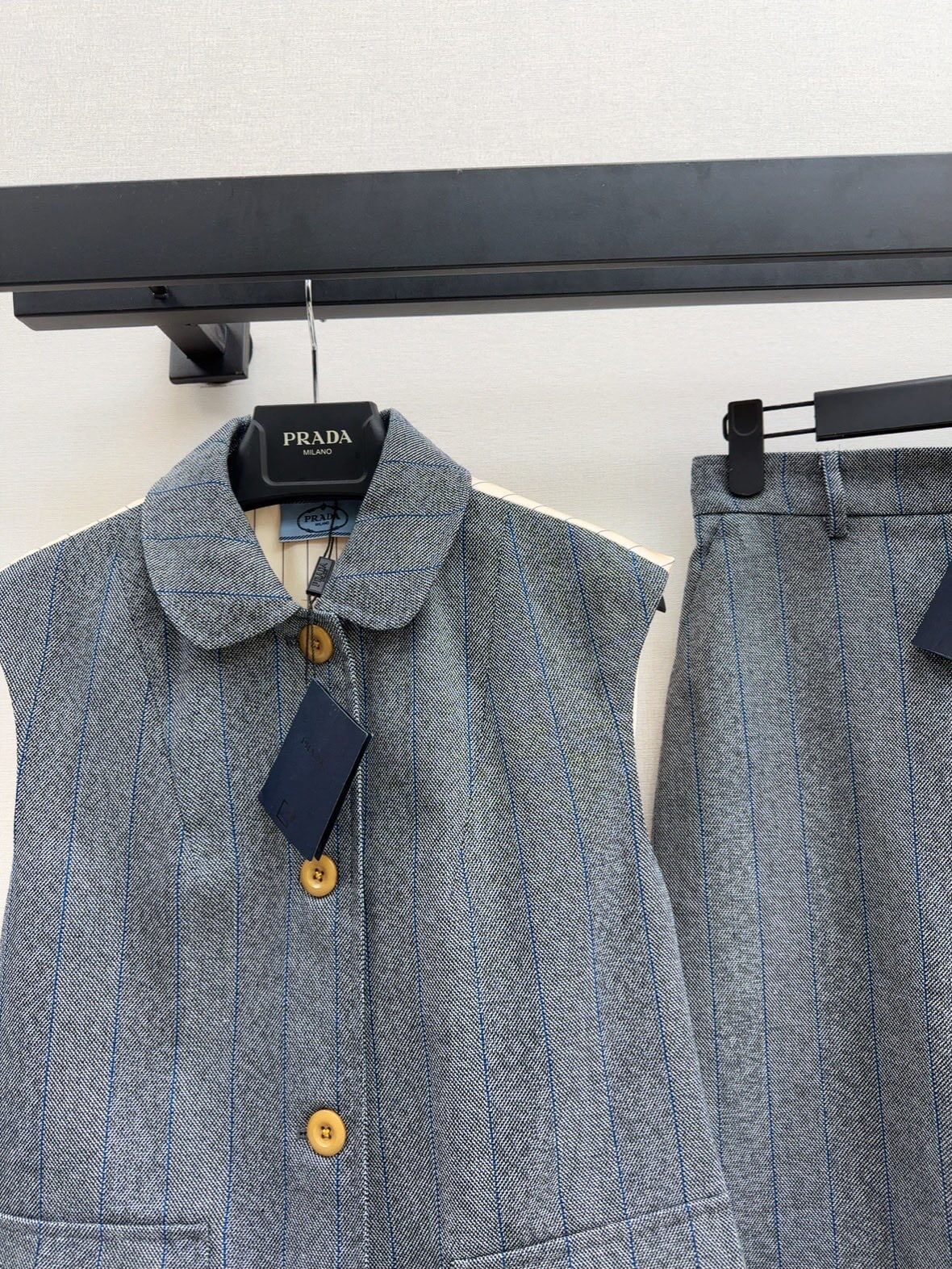 Premium Gray Striped Blazer Vest