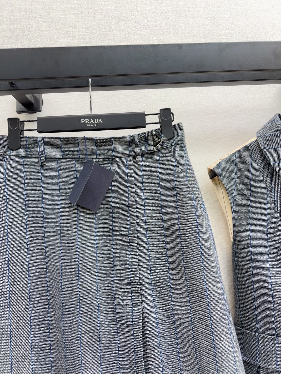 Premium Gray Striped Blazer Skirt