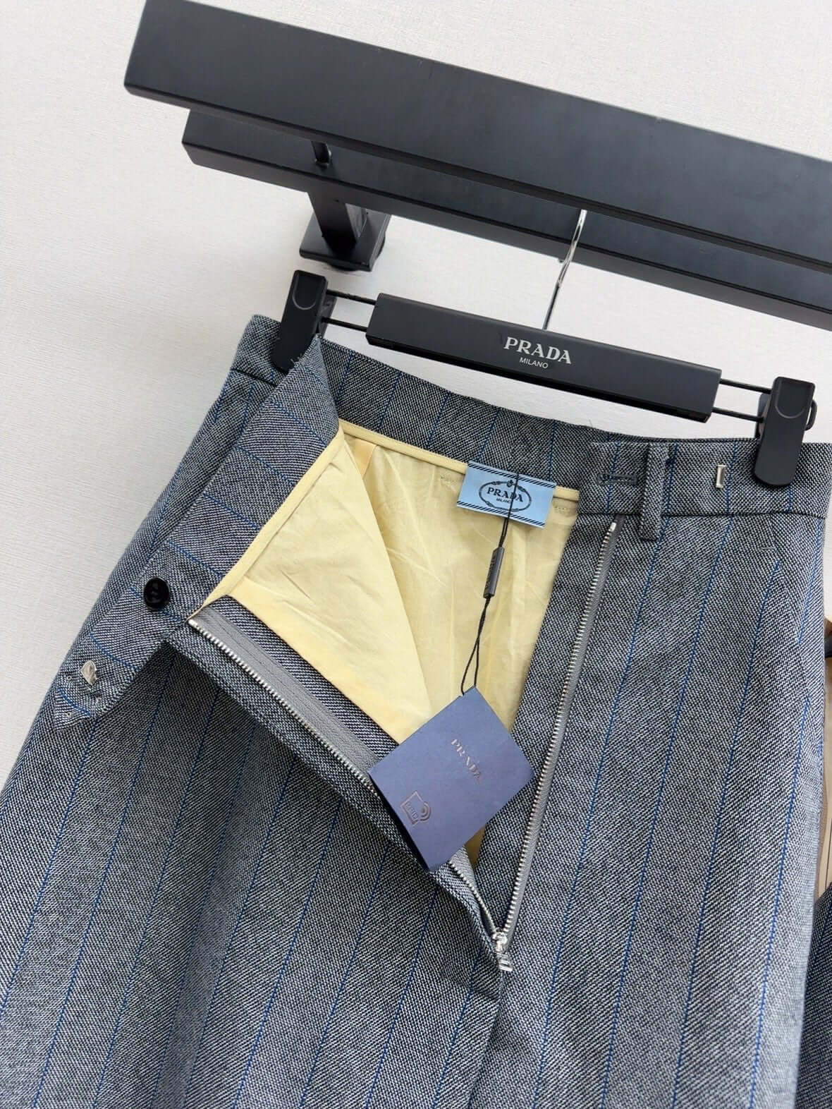 Premium Gray Striped Blazer Skirt