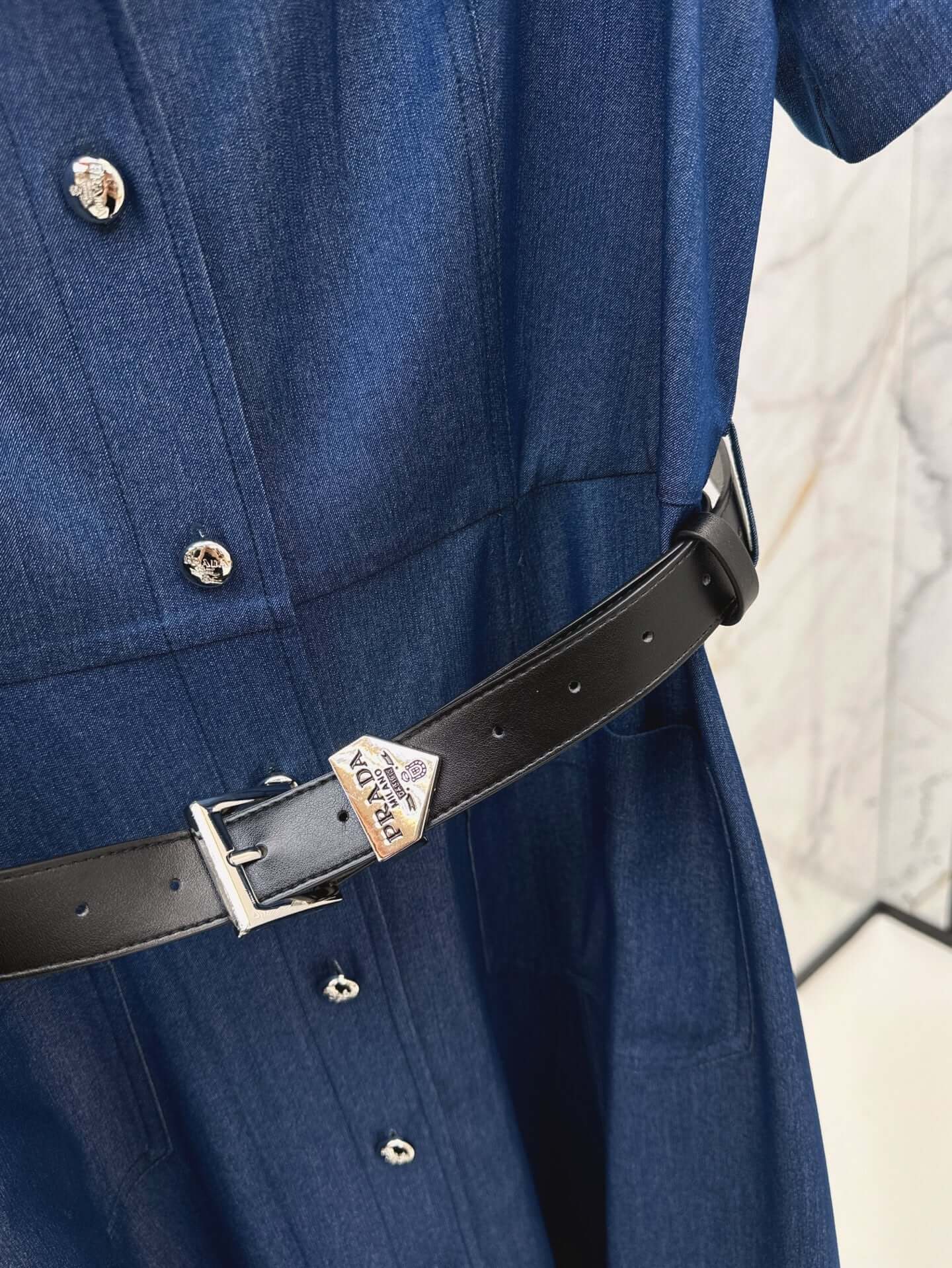 Classic Triangle-Embellished Bestseller Denim Dress