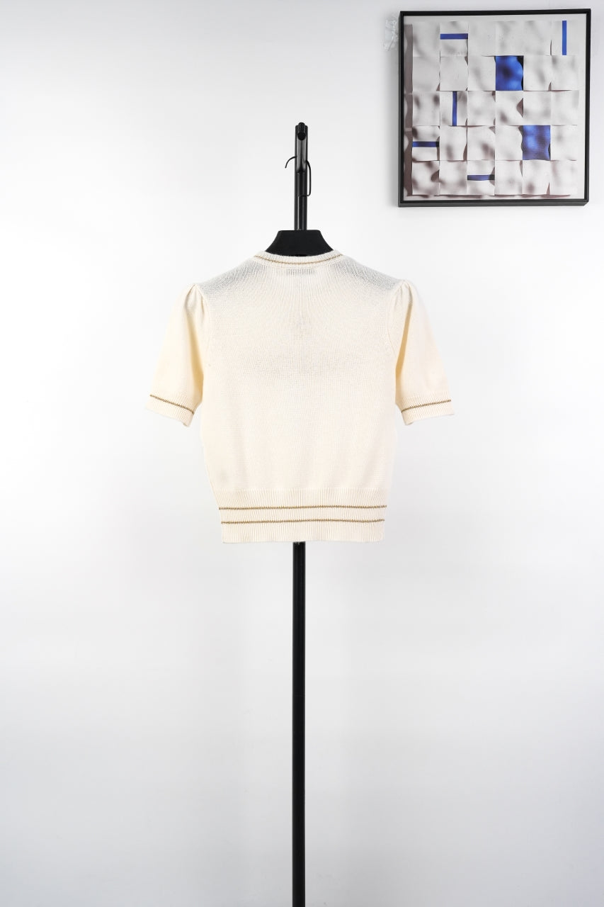 D 25ss wool embroidered knitted t-shirt