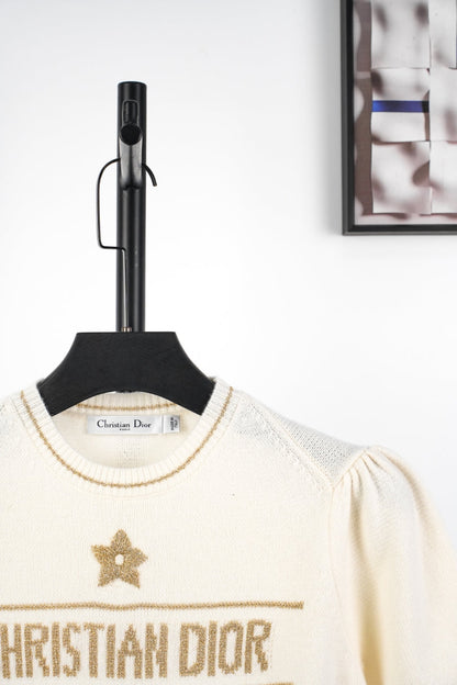 D 25ss wool embroidered knitted t-shirt