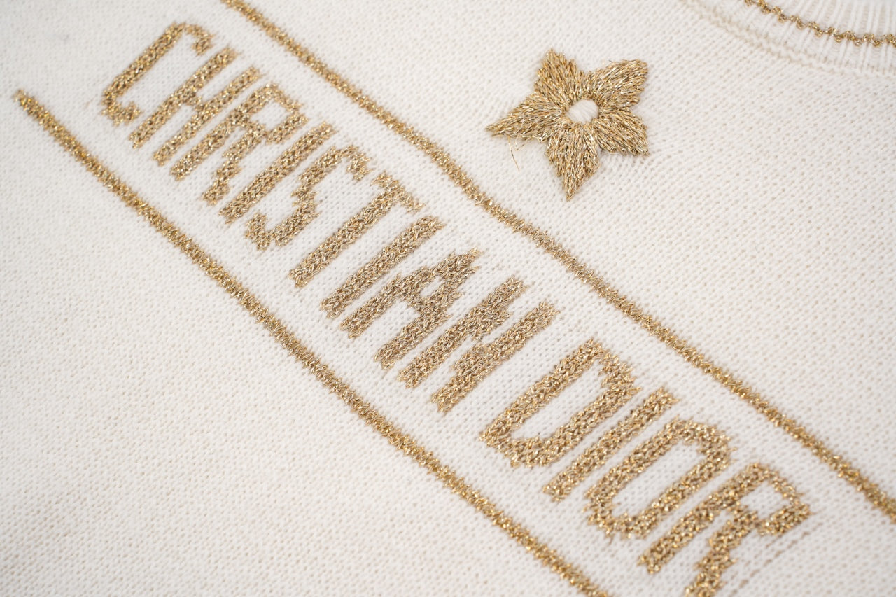 D 25ss wool embroidered knitted t-shirt