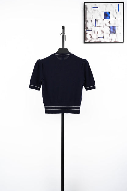 D 25ss wool embroidered knitted t-shirt