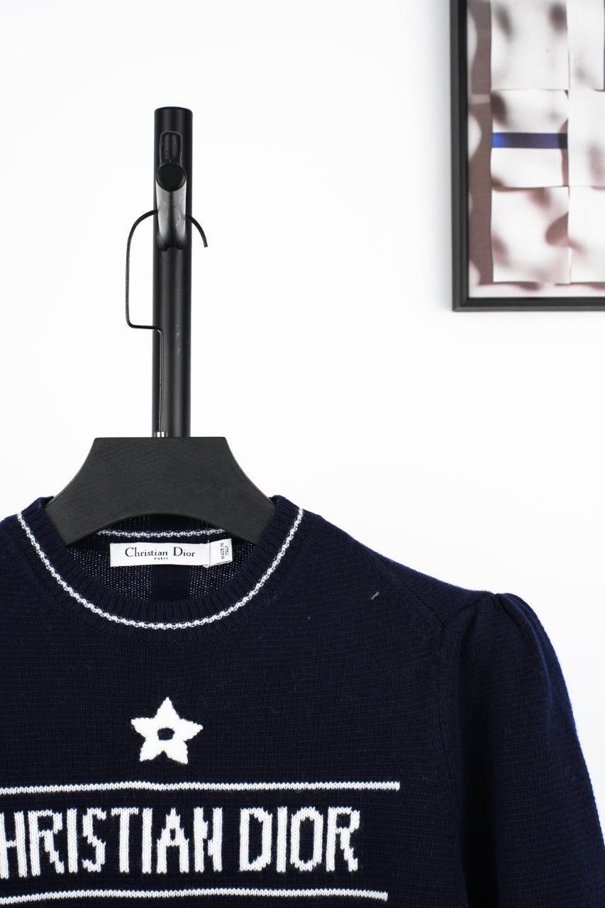 D 25ss wool embroidered knitted t-shirt