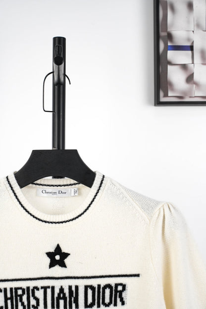 D 25ss wool embroidered knitted t-shirt