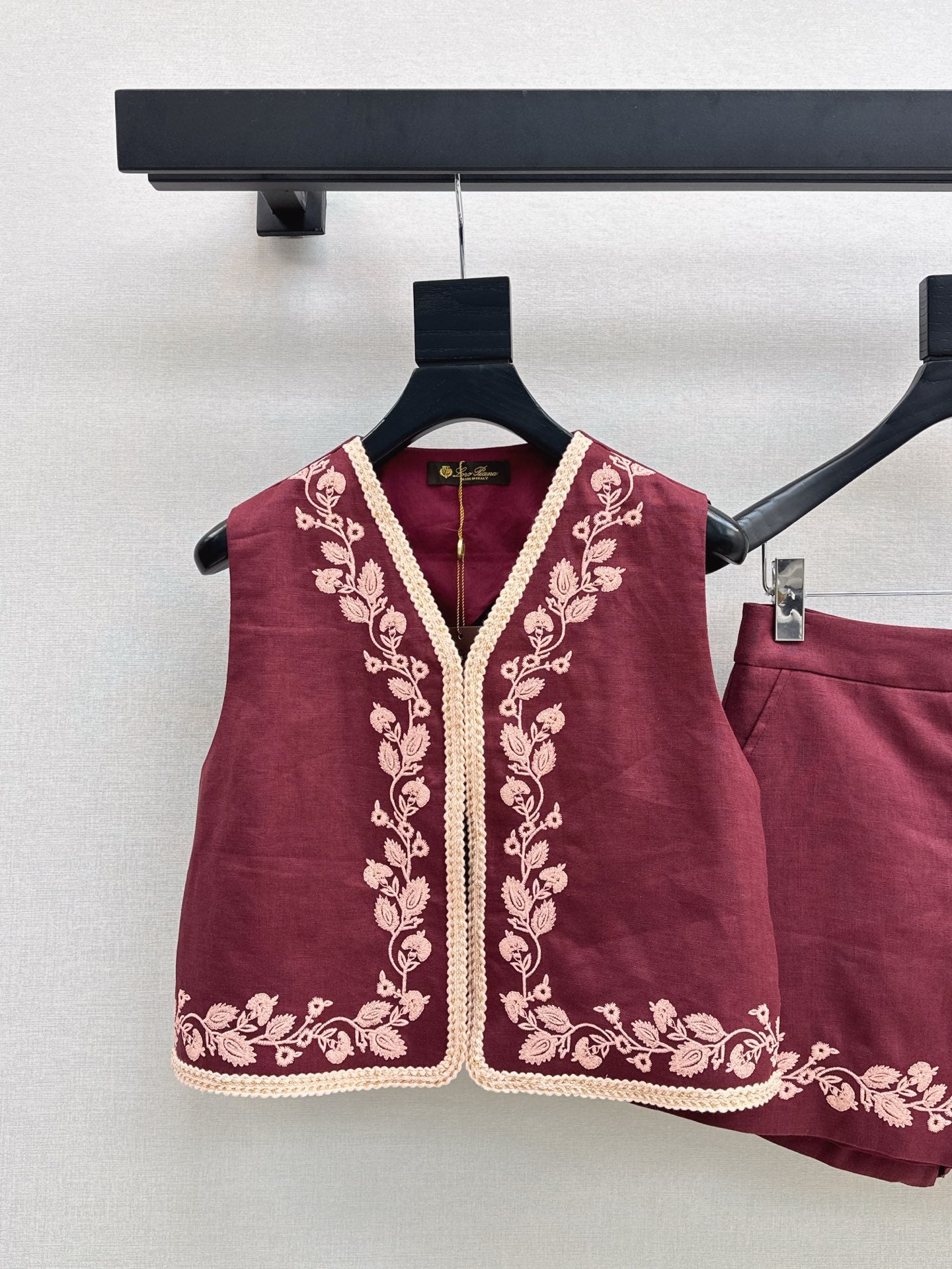 25ss linen embroidered suit