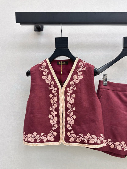 25ss linen embroidered suit