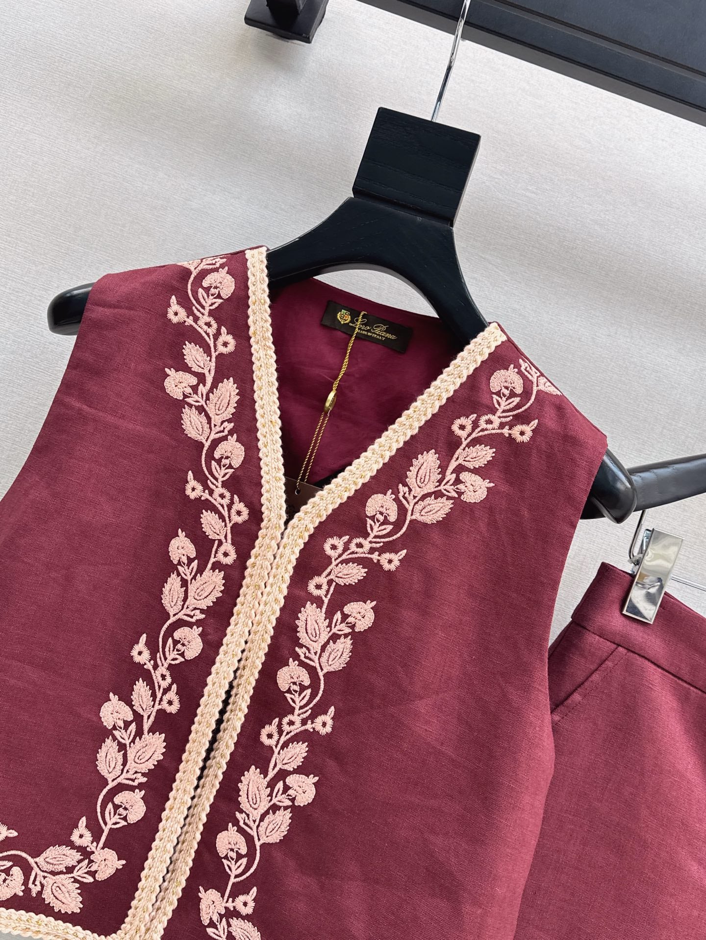 25ss linen embroidered suit