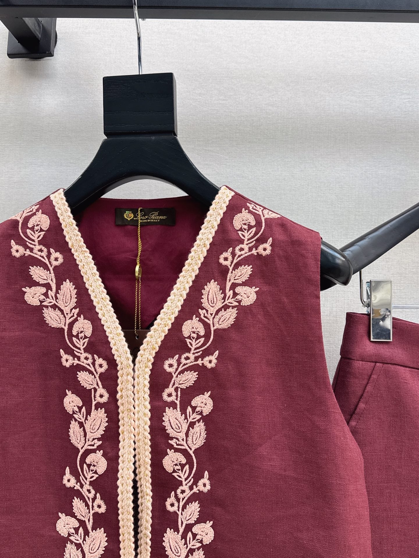 25ss linen embroidered suit