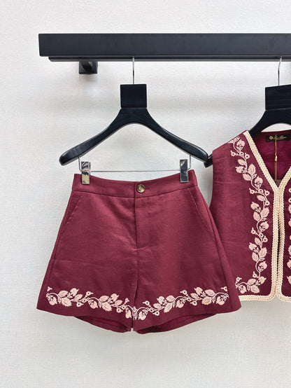 25ss linen embroidered suit