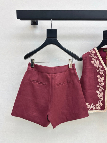 25ss linen embroidered suit