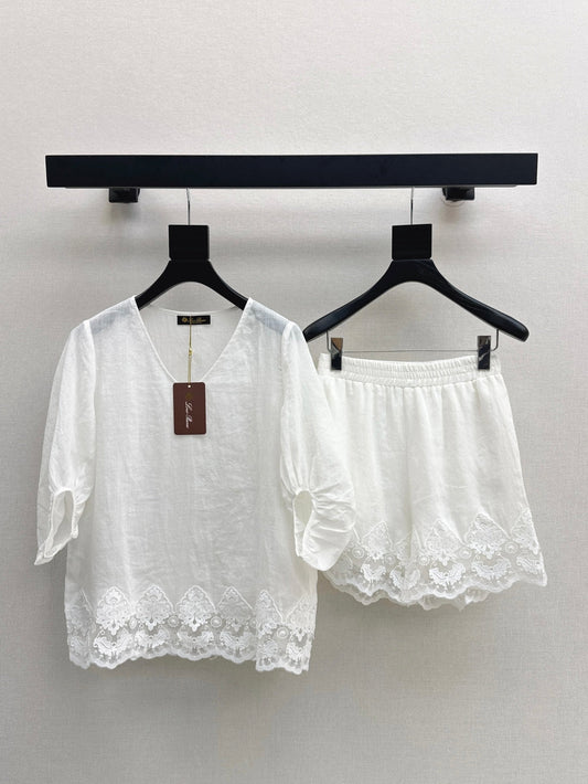 25ss linen lace suit