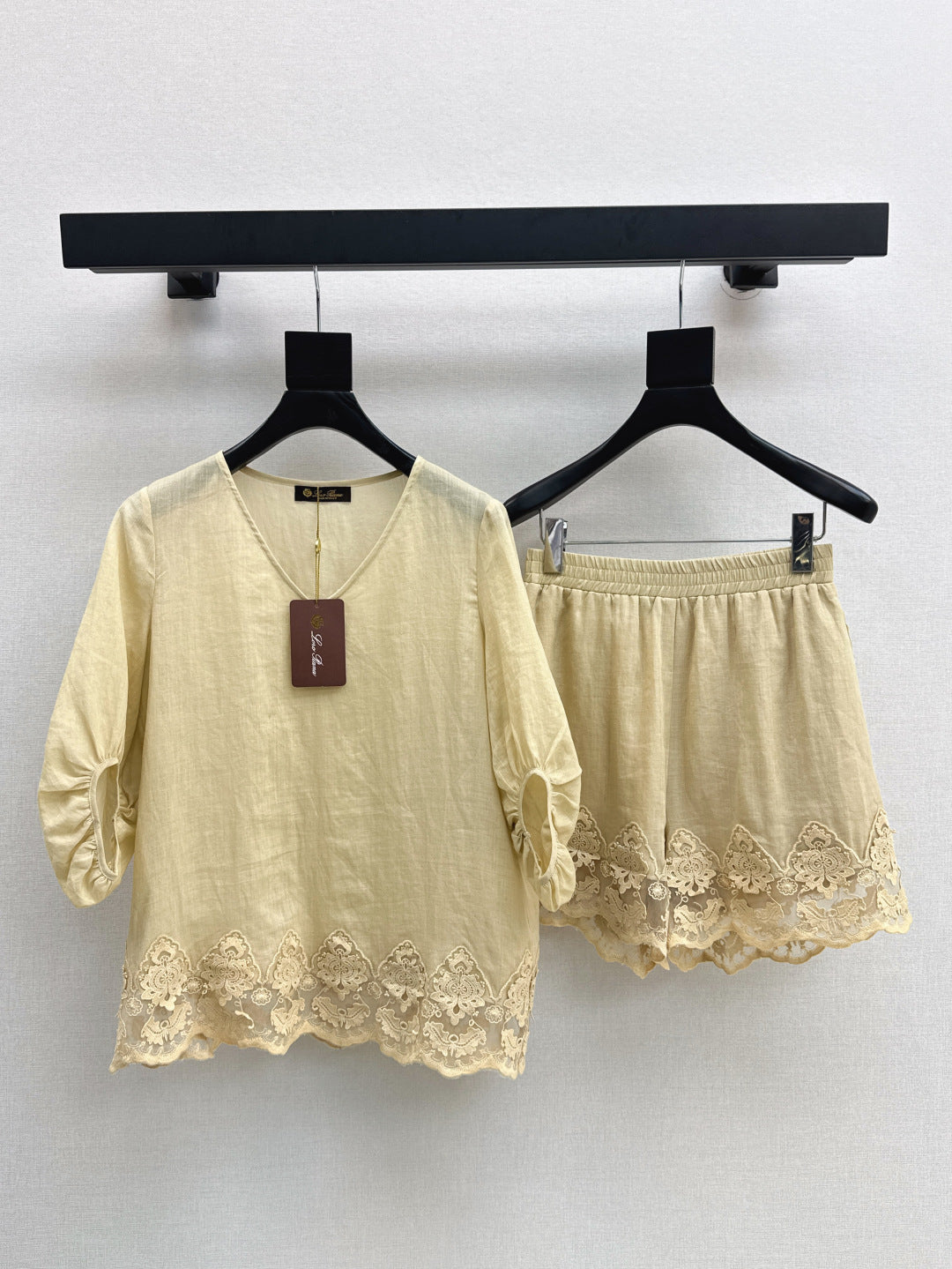 25ss linen lace suit