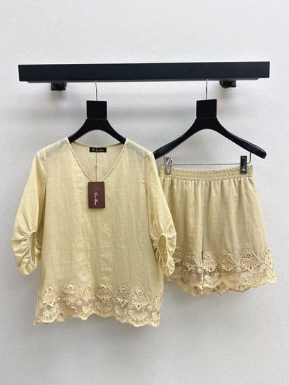 25ss linen lace suit