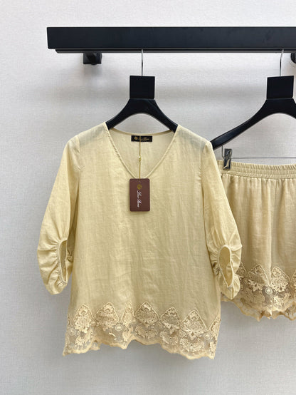 25ss linen lace suit