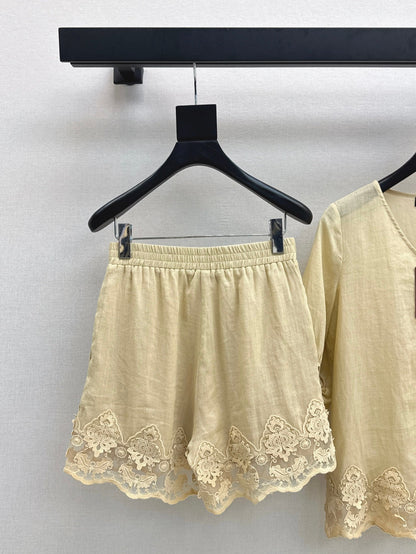 25ss linen lace suit