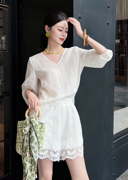 25ss linen lace suit