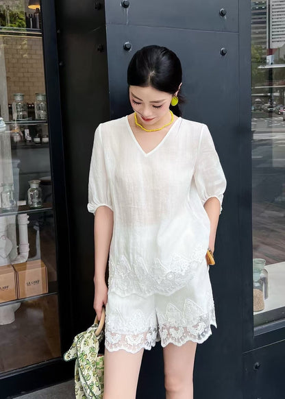 25ss linen lace suit