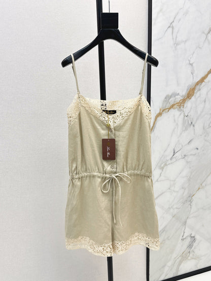 25ss lace linen jumpsuit