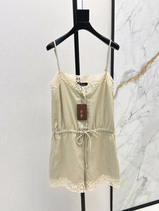 25ss lace linen jumpsuit
