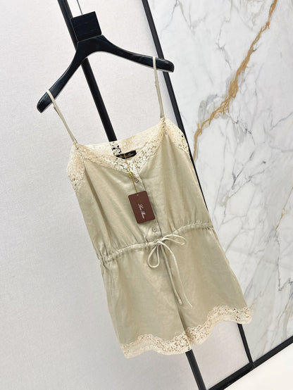 25ss lace linen jumpsuit