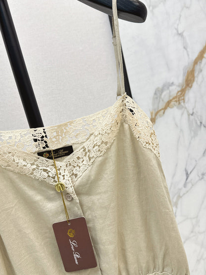 25ss lace linen jumpsuit