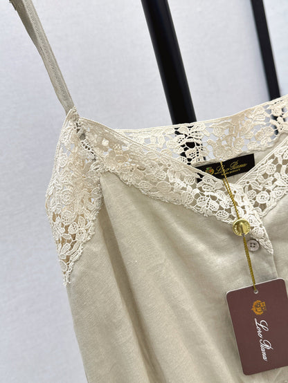 25ss lace linen jumpsuit