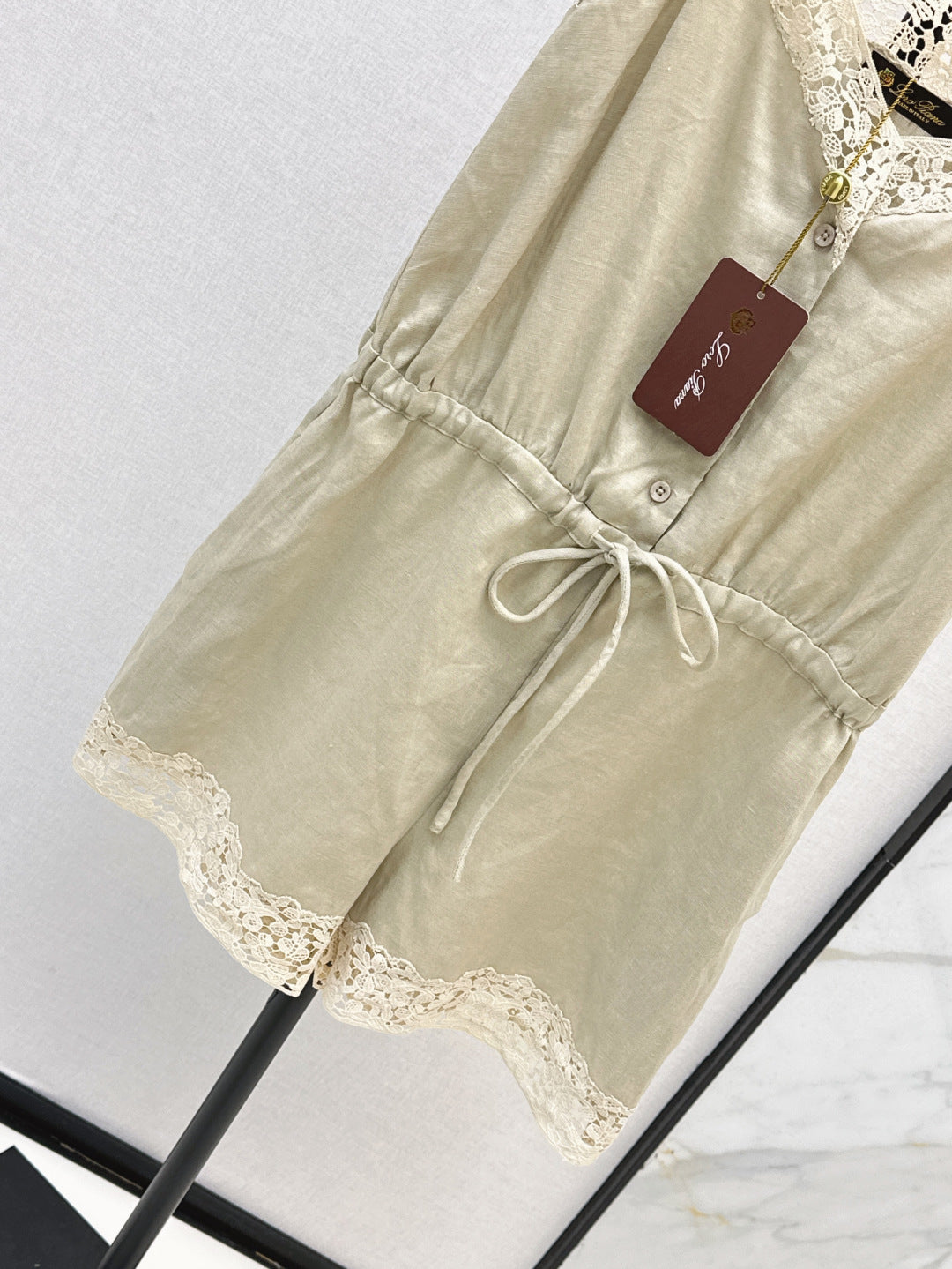 25ss lace linen jumpsuit