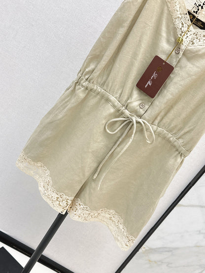 25ss lace linen jumpsuit