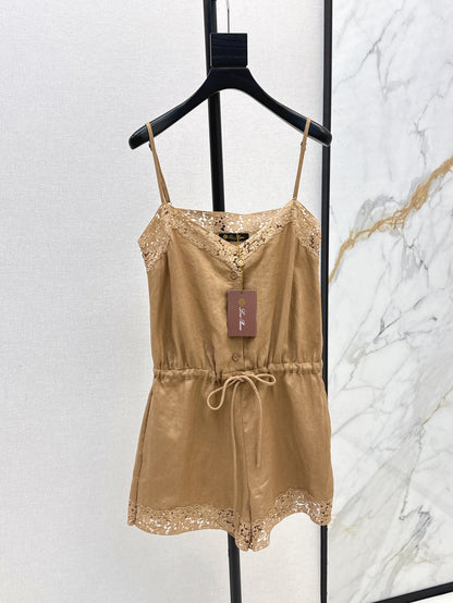 25ss lace linen jumpsuit