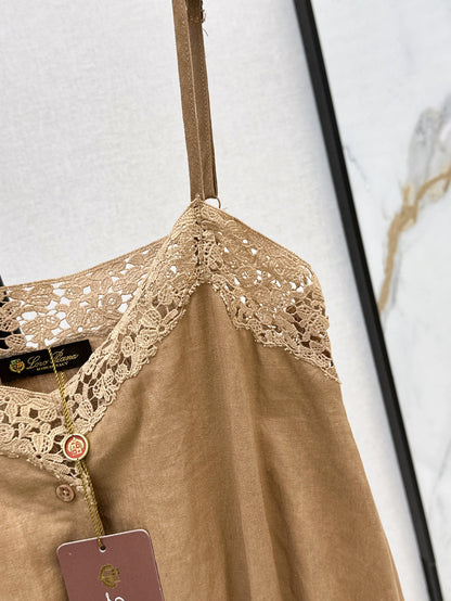 25ss lace linen jumpsuit