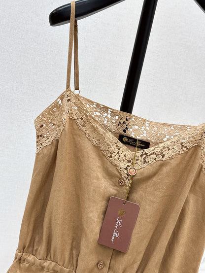 25ss lace linen jumpsuit