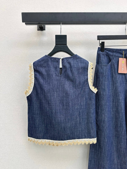 25ss denim lace vest