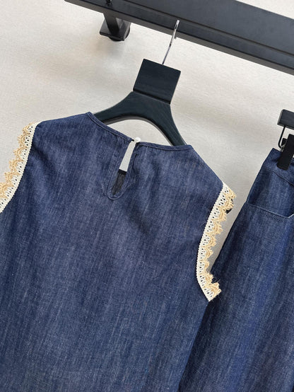 25ss denim lace vest