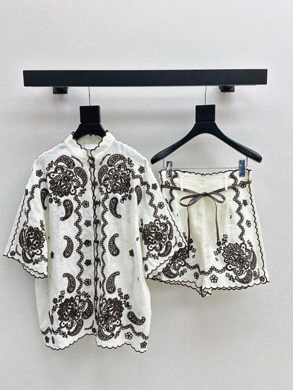 25ss linen embroidered shirt
