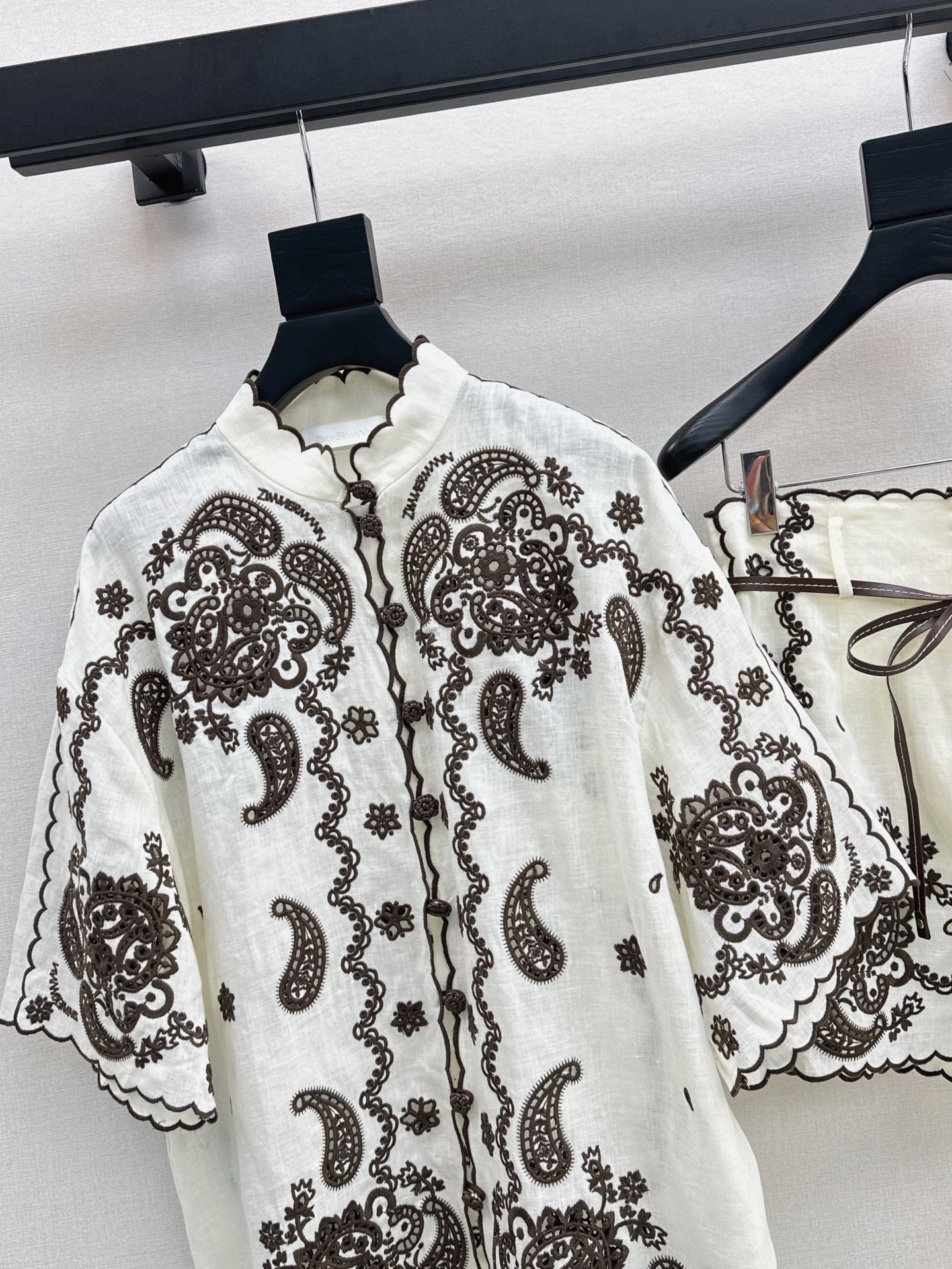 25ss linen embroidered shirt