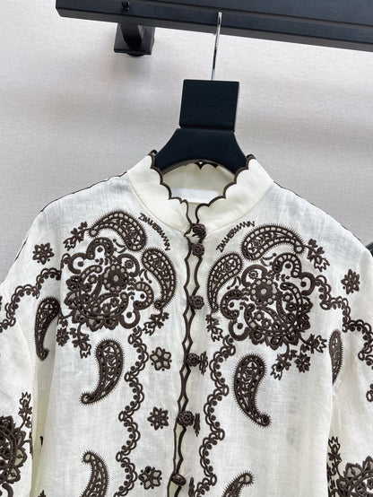 25ss linen embroidered shirt