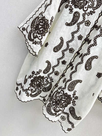 25ss linen embroidered shirt