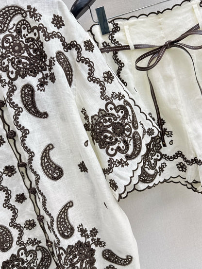 25ss linen embroidered shirt