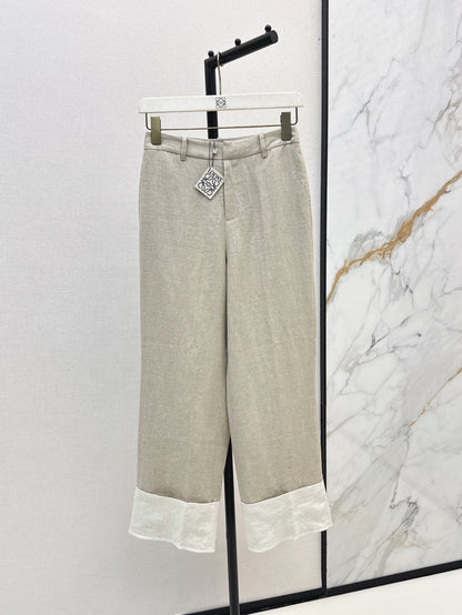 25ss Linen rolled-up pants