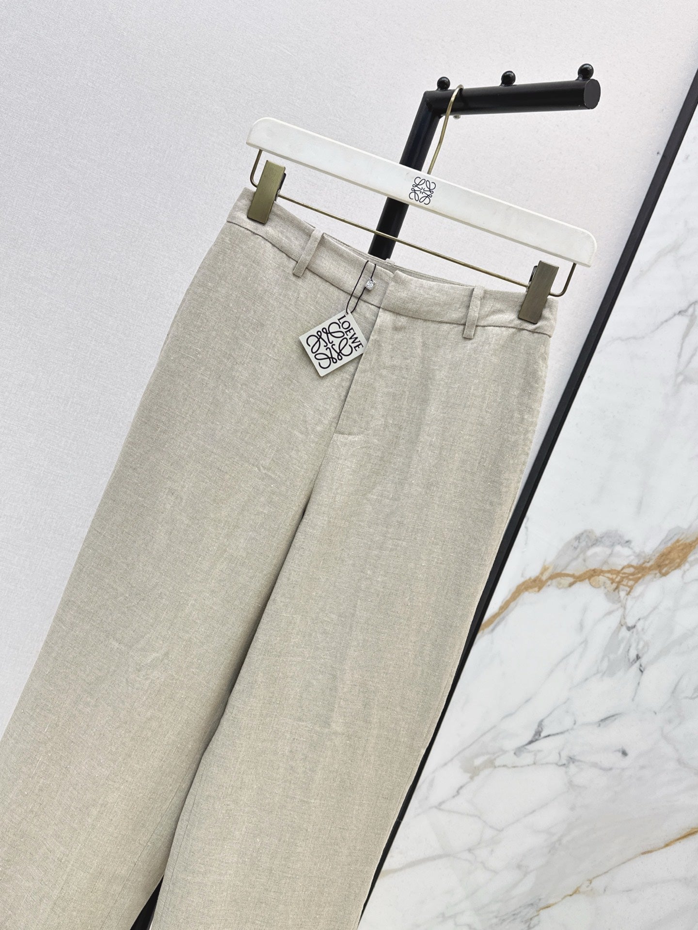 25ss Linen rolled-up pants