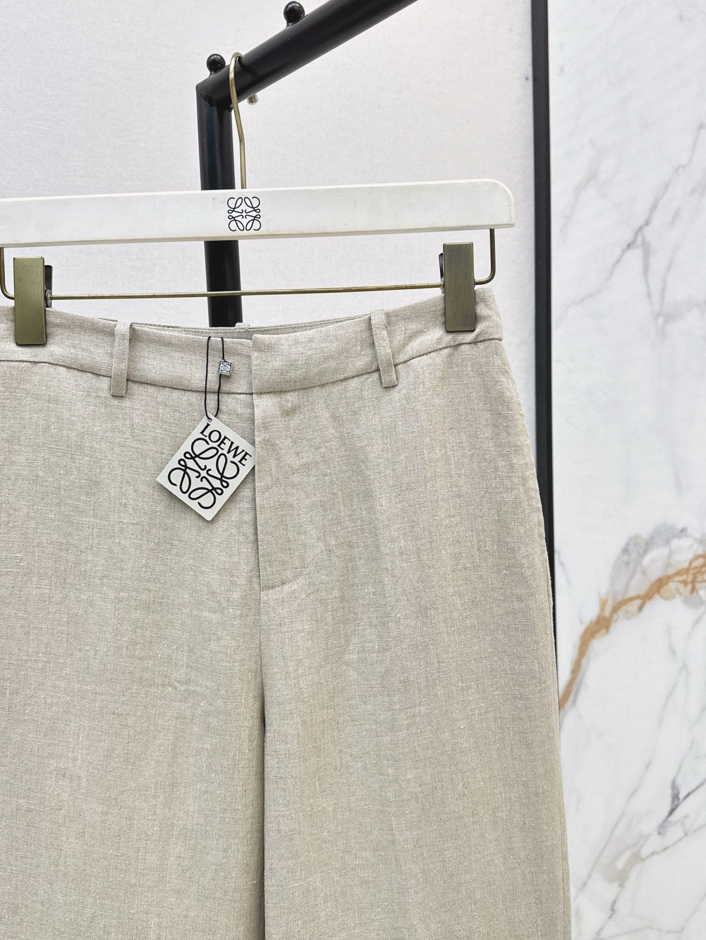 25ss Linen rolled-up pants