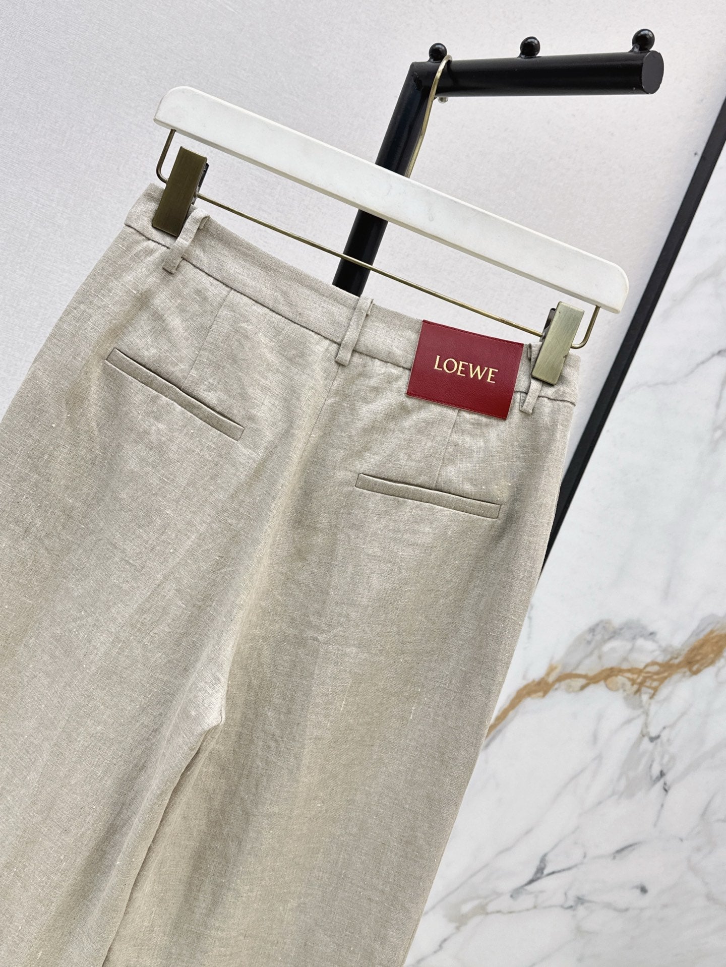 25ss Linen rolled-up pants
